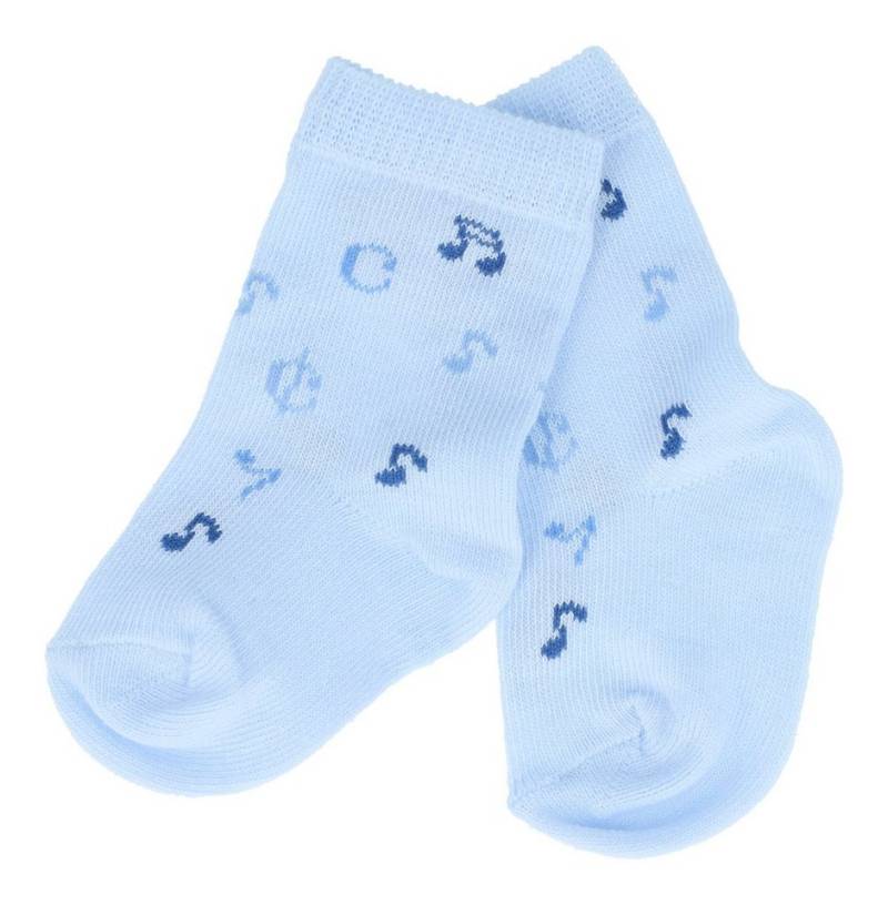 Musikboutique Freizeitsocken (1-Paar) blaue Babysöckchen mit Noten Gr. 16/17 von Musikboutique