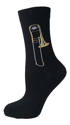 Musik-Socken mit eigenwebter Posaune, Blasmusik, 1 Paar (DE/NL/SE/PL, Numerisch, 39, 42, Regular, Regular) von Musikboutique
