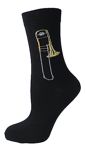 Musik-Socken mit eigenwebter Posaune, Blasmusik, 1 Paar (DE/NL/SE/PL, Numerisch, 43, 45, Regular, Regular) von Musikboutique