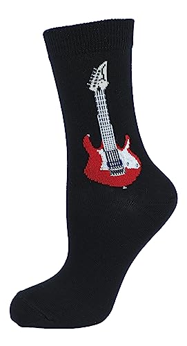 Musik-Socken mit E-Gitarre, 1 Paar (DE/NL/SE/PL, Numerisch, 43, 45, Regular, Regular) von Musikboutique