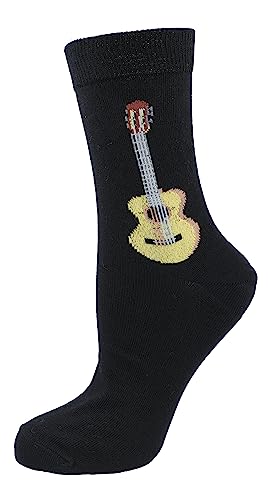 Musik-Socken mit Gitarre, 1 Paar (DE/NL/SE/PL, Numerisch, 46, 48, Regular, Regular) von Musikboutique