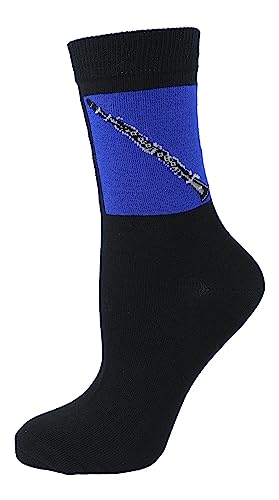 Musik-Socken mit Klarinette, 1 Paar (DE/NL/SE/PL, Numerisch, 43, 45, Regular, Regular) von Musikboutique