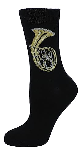 Musik-Socken mit eigenwebtem Tenorhorn, Blasmusik 1 Paar (DE/NL/SE/PL, Numerisch, 43, 45, Regular, Regular) von Musikboutique