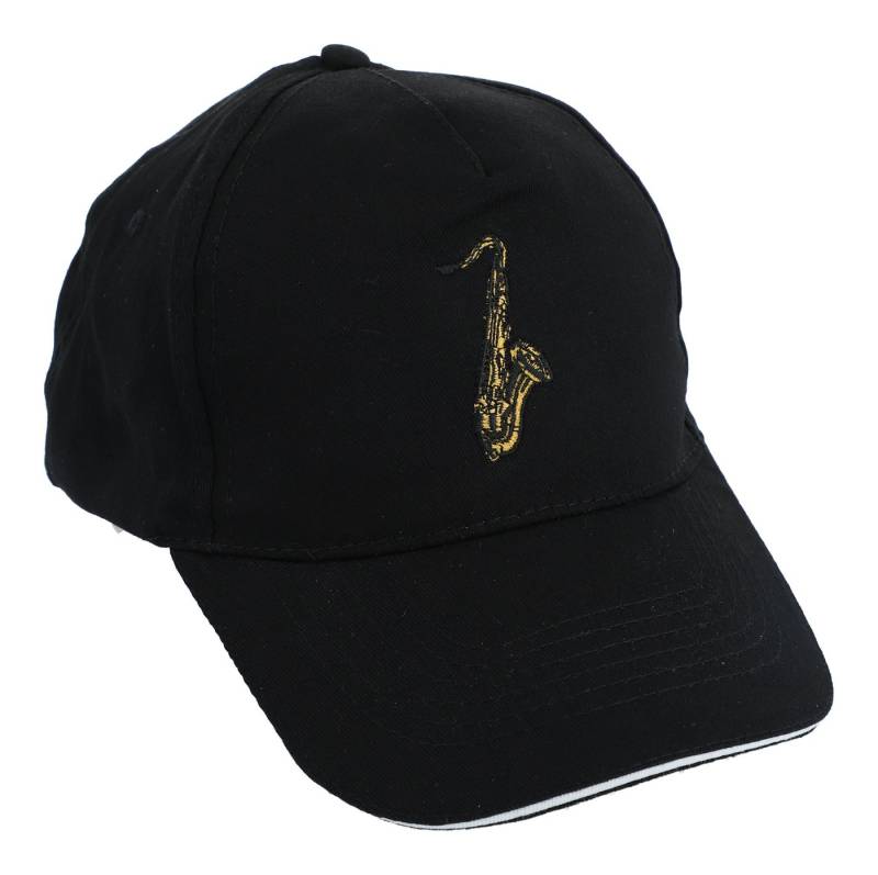 Musikboutique Baseball Cap Baseball-Cap mit eingestickten Instrumenten, schwarz, Baumwolle - Musik, Saxophon gestickt von Musikboutique