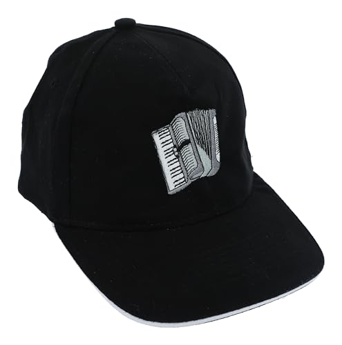 Musikboutique Baseball-Cap mit eingestickten Instrumenten, schwarz, Baumwolle (Akkordeon) von Musikboutique