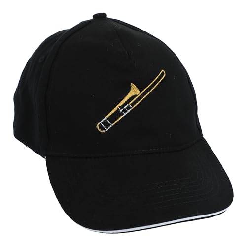 Musikboutique Baseball-Cap mit eingestickten Instrumenten, schwarz, Baumwolle (Posaune) von Musikboutique
