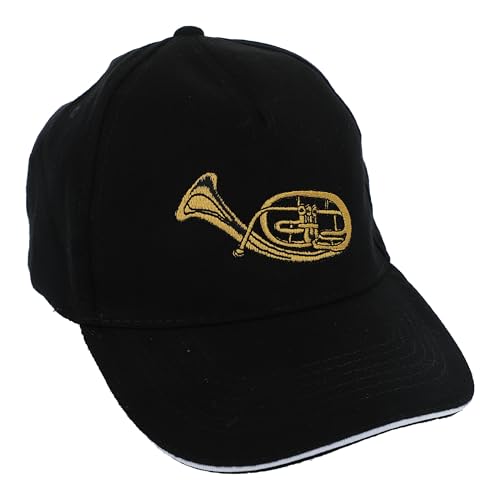 Musikboutique Baseball-Cap mit eingestickten Instrumenten, schwarz, Baumwolle (Tenorhorn) von Musikboutique