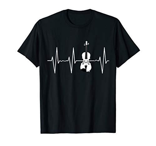 Violine Geige T-Shirt Mädchen Violinist Frauen Männer Cello T-Shirt Violine Geige T-Shirt Mädchen Violinist Frauen Männer Cello T-Shirt von Musiker Shirts Herzschlag Rhythmus Geschenk Tee
