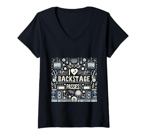 Damen I Love Backstage Passes Zugang zum Konzertmusik Event ||- T-Shirt mit V-Ausschnitt Damen I Love Backstage Passes Zugang zum Konzertmusik Event ||- T-Shirt mit V-Ausschnitt von Musikfanzugriffskonzert