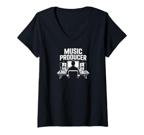 Damen Music Producer Studio Setup Beat Maker DJ Sound Engineer T-Shirt mit V-Ausschnitt Damen Music Producer Studio Setup Beat Maker DJ Sound Engineer T-Shirt mit V-Ausschnitt von Musikproduzent Studio Sound Setup Beat Home