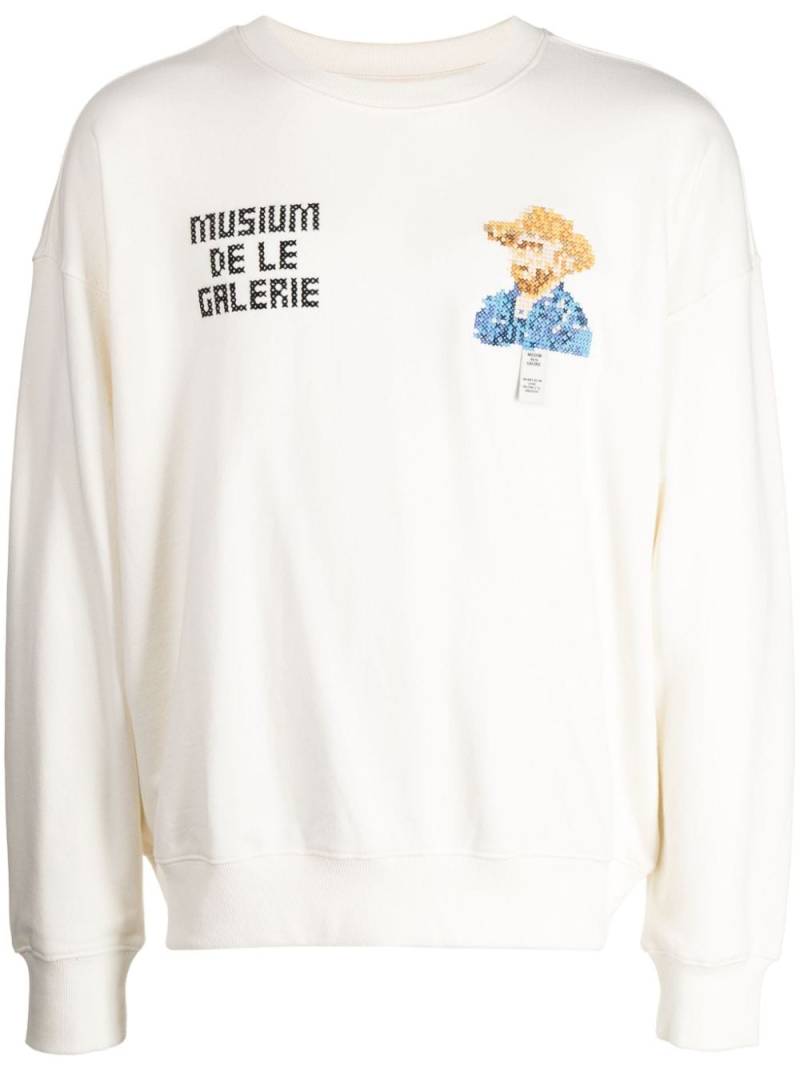 Musium Div. Sweatshirt mit Logo-Stickerei - Weiß von Musium Div.