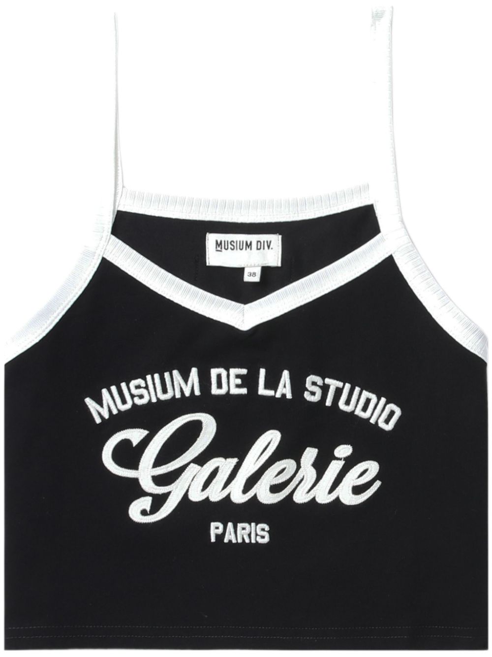 Musium Div. Cropped-Tanktop mit Logo-Stickerei - Schwarz von Musium Div.