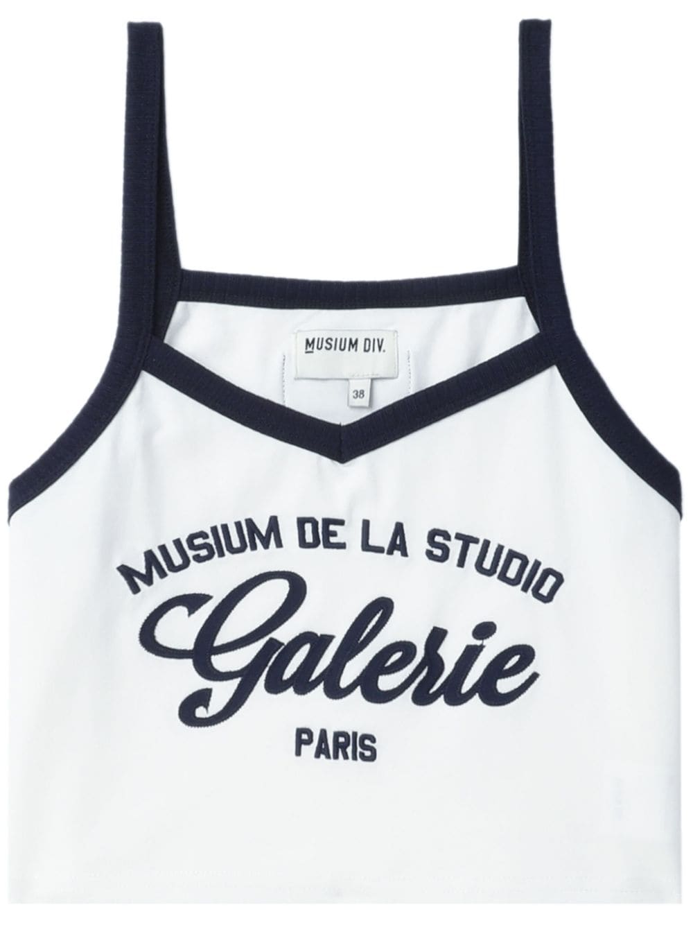 Musium Div. Cropped-Tanktop mit Logo-Stickerei - Weiß von Musium Div.