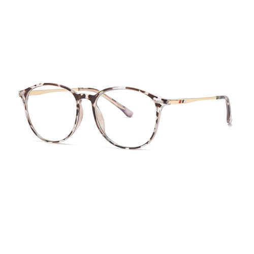 Musivon Blaulichtfilter Brille Damen Ohne Stärke - Herren Blaufilter Computerbrille Fensterglas Bildschirmbrille (Leopard) von Musivon