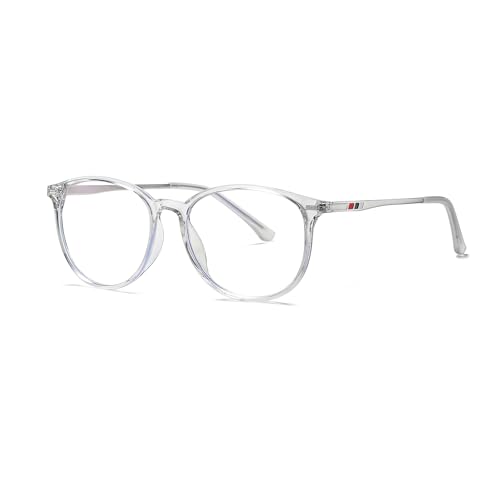 Musivon Blaulichtfilter Brille Damen Ohne Stärke - Herren Blaufilter Computerbrille Fensterglas Bildschirmbrille (Weiß) von Musivon