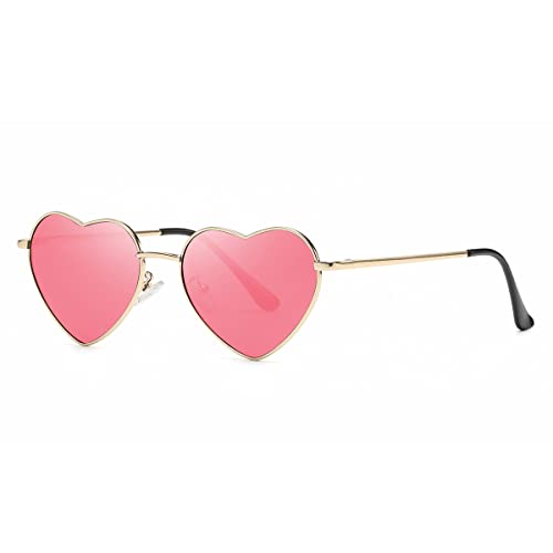 Musivon Herz Sonnenbrille Damen Polarisierte - Vintage Festival Herzform Sonnenbrille Hippie Brille von Musivon