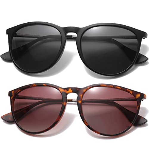 Musivon Polarisiert Sonnenbrille Damen Herren - Retro Rund Sonnenbrille fur Autofahren Fahrradbrille von Musivon