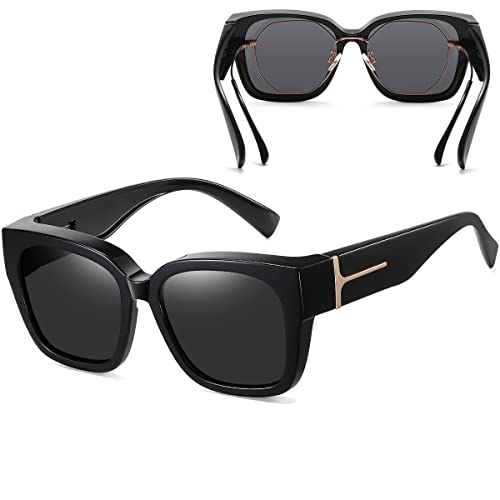 Musivon Polarisiert überzieh Sonnenbrille für Damen Herren- über normale brille für Brillenträger (groß) von Musivon