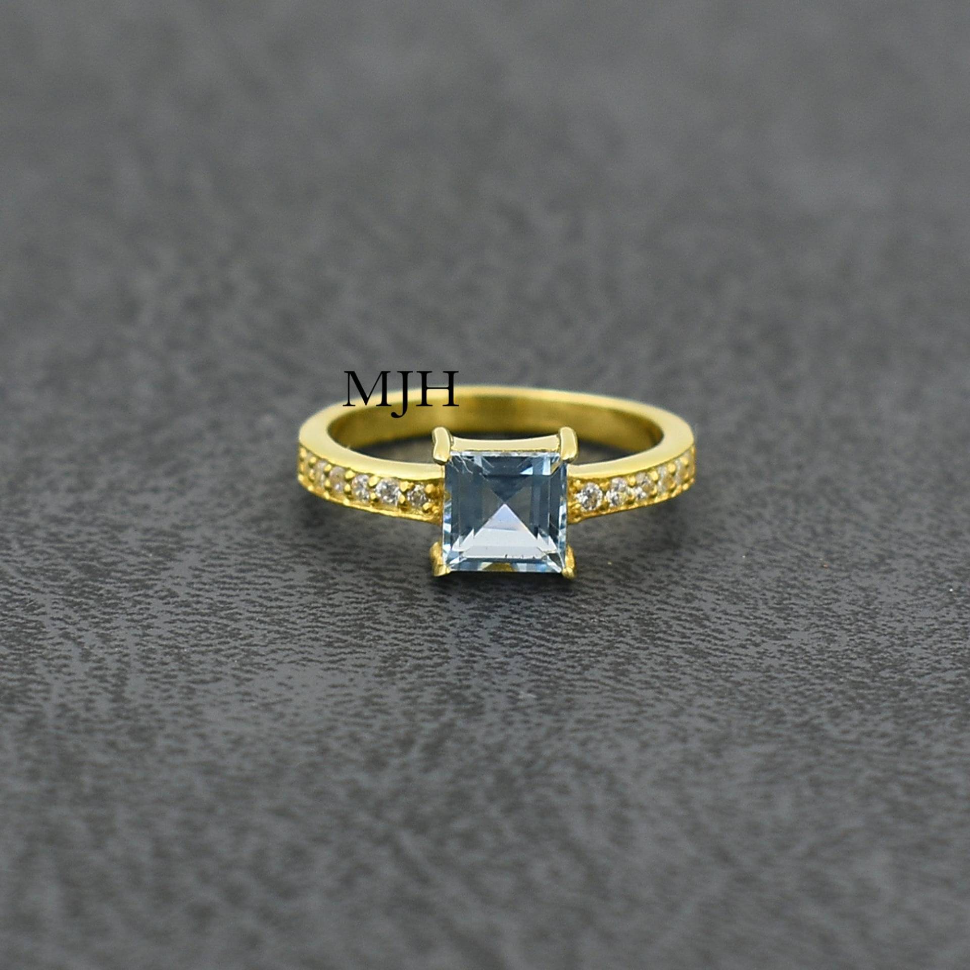 Aquamarin Ring, Frauen Silber März Geburtsstein, Ring Für Frau, Verlobungsring von Muskanjewels