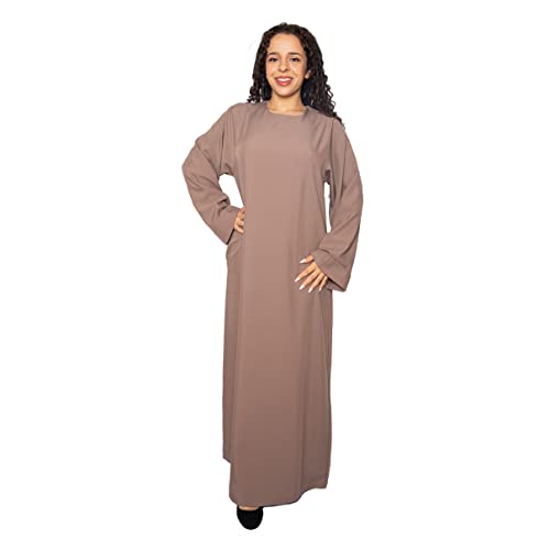 Muslim Addict Kleid Abaya aus weichem Polyester, 145 cm – moderner und bequemer Stil, taupe, One size von Muslim Addict