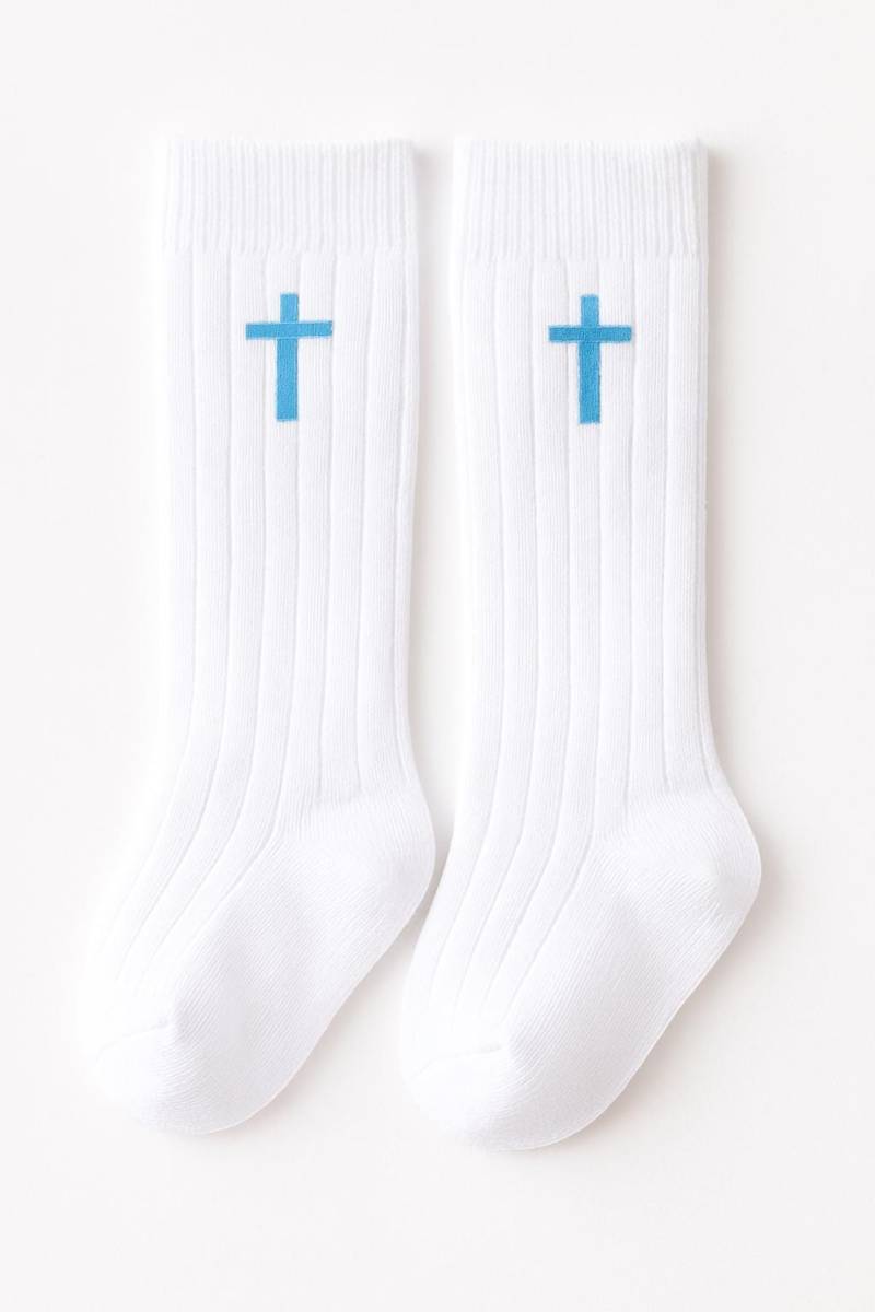 1 Paar Weiß Custom Monogrammed Zopfmuster Baby Säugling Kleinkind Jungen Kniestrümpfe Hochzeit Taufe Jugend Schule Weihnachten Outfit von MuslinblanketVN