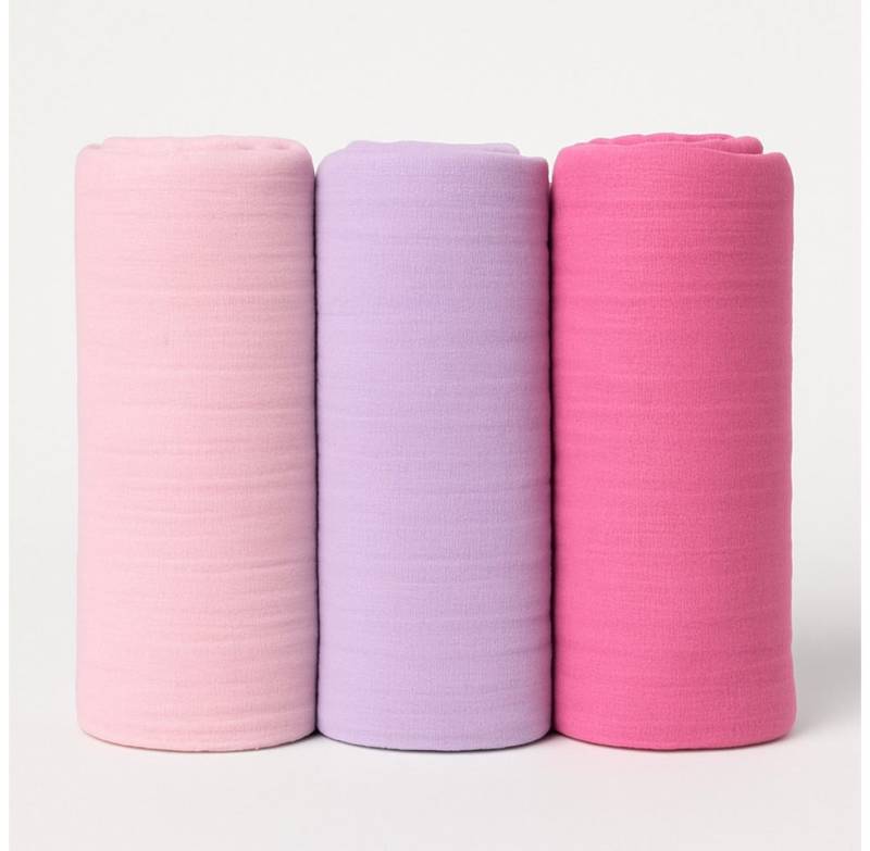 Musselin Welt Halstuch Musselin Kinder Halstücher im Set Rosa, Flieder, Pink, (Packung, 3x Halstuch) von Musselin Welt