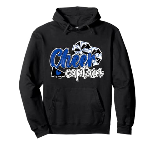 Damen Cheer Captain Pom Poms Blau Maskottchen Farben Schule Pullover Hoodie Damen Cheer Captain Pom Poms Blau Maskottchen Farben Schule Pullover Hoodie von Must Have Cheerleader Shirts