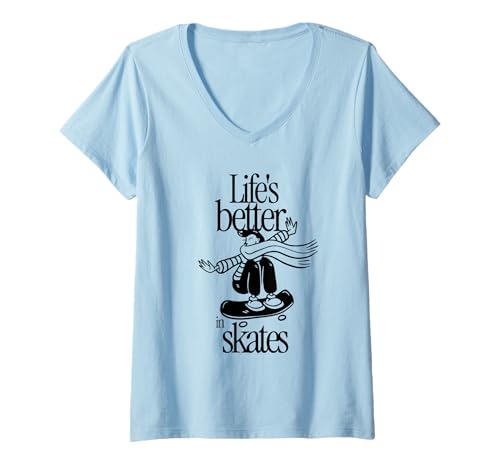 Damen Life's Better in Skates – Rollschuhlaufen, lustiges Zitat T-Shirt mit V-Ausschnitt Damen Life's Better in Skates – Rollschuhlaufen, lustiges Zitat T-Shirt mit V-Ausschnitt von Must Have for Skaters