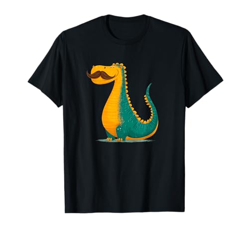 Lustige Kinder Dinosaurier mit Schnurrbart Bart für Jungen und Mädchen T-Shirt von Mustache Beard Dinosaur Outfit
