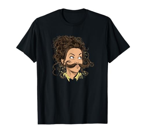 Ironischer Schnurrbart Bart Mädchen Look T-Shirt von Mustache Beard Girl Outfit