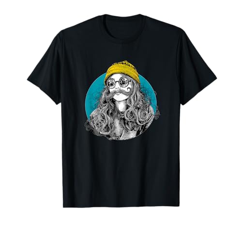 Lustiges Schnurrbart Girl Logo T-Shirt von Mustache Beard Girl Outfit
