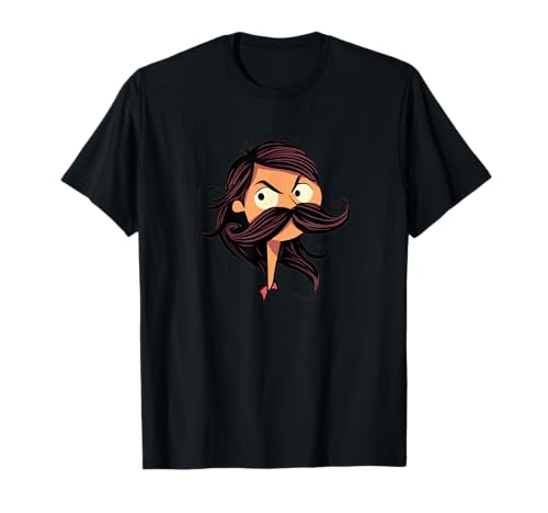 Lustiges bärtiges Mädchen mit Schnurrbart für einen coolen Cartoon-Look T-Shirt von Mustache Beard Girl Outfit