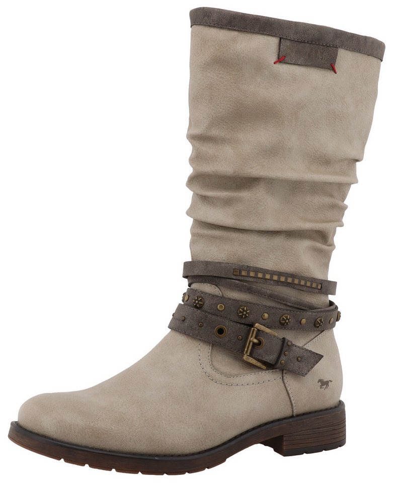 Mustang Shoes Elfi Winterstiefel Stiefel mit Zierriemchen und Blockabsatz von Mustang Shoes