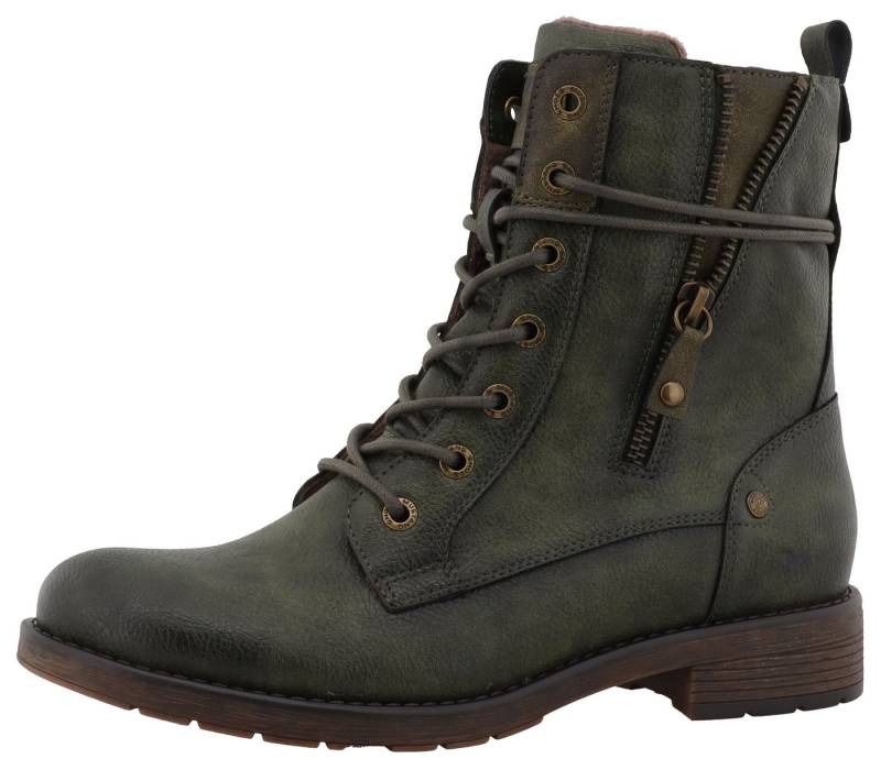 Mustang Shoes Elfi Winterstiefelette Winterstiefel mit Reißverschluss und markanter Schnürung von Mustang Shoes