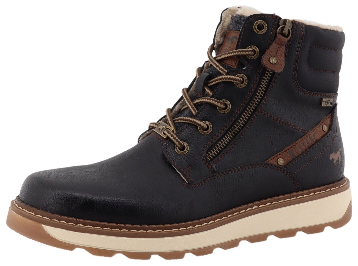 Mustang Shoes Elio Winterstiefelette Schnürstiefel, Winterstiefel mit Warmfutter von Mustang Shoes