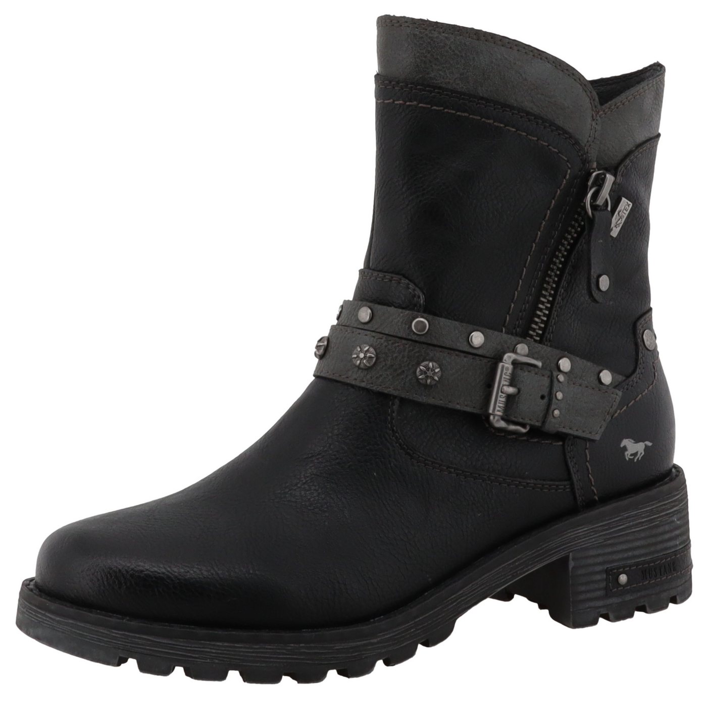 Mustang Shoes Haukea Winterboots Biker Boots mit Blockabsatz und TEX-Membrane von Mustang Shoes