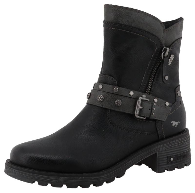 Mustang Shoes Haukea Winterboots Biker Boots mit Blockabsatz und TEX-Membrane von Mustang Shoes