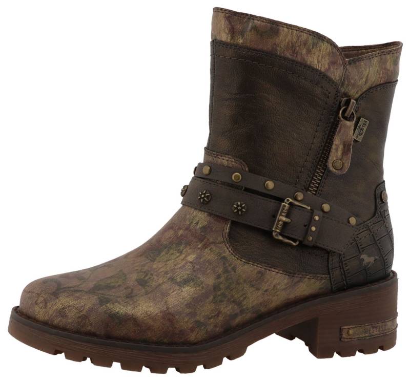 Mustang Shoes Haukea Winterboots Biker Boots mit Blockabsatz von Mustang Shoes
