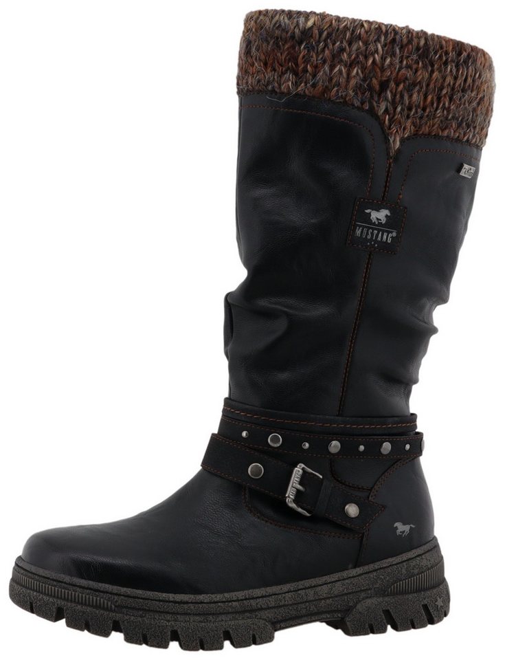 Mustang Shoes Tabitha Winterstiefel Stiefel mit Zierriemchen und Blockabsatz von Mustang Shoes