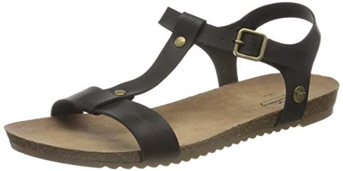 MUSTANG Damen 1307-803-9 T-Spangen Sandalen, Schwarz (Schwarz 9), 39 EU von MUSTANG