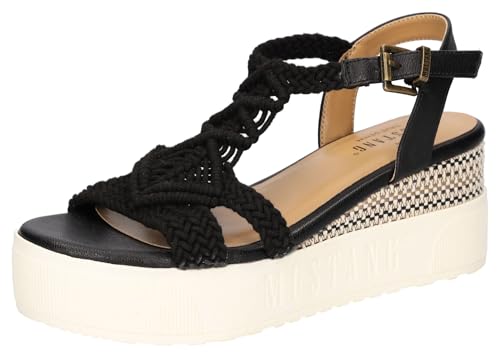 Mustang Damen 1459-805 Sandalette, schwarz, 41 EU von Mustang