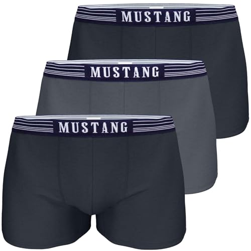 Mustang Herren 3er Pack Boxershorts Retro Navy von Mustang
