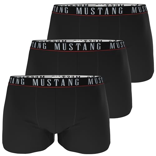 Mustang Herren Boxershort Retropants 3er-Pack, Größe:S, Farbe:Schwarz von Mustang