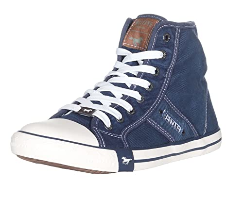 Mustang Herren Canvas High Top Sneaker Blau, Schuhgröße:EUR 47 von Mustang