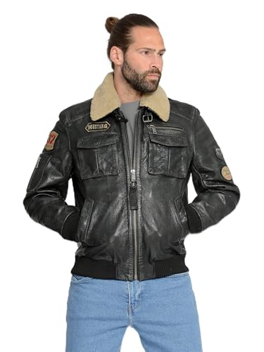 Mustang Herren Lederblouson Karlstad Black XXL von Mustang
