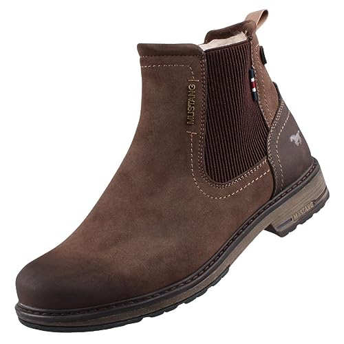 Mustang Herren Stiefel Braun gefüttert, Schuhgröße:EUR 49 von Mustang