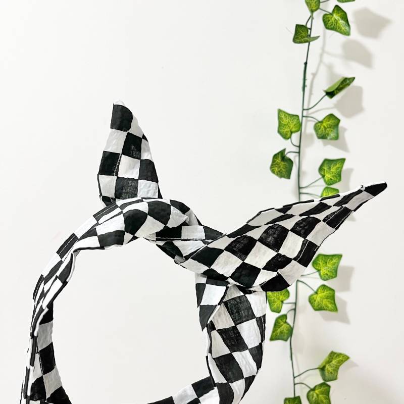 Schachbrett Print Wire Haarband Breiter Baumwollhaarreif, Handgefertigt in Uk Schachbrett Print Wire Haarband Breiter Baumwollhaarreif, Handgefertigt in Uk von MustardMonday