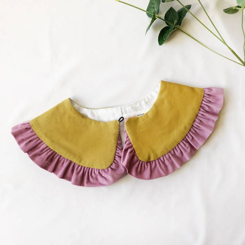 Mustard & Flieder Cord Rüschen Abnehmbarer Kragen Handgefertigt in Uk von MustardMonday