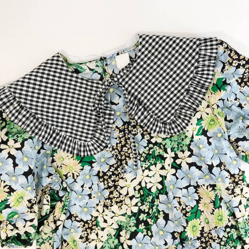 Abnehmbarer Kragen Aus Gingham Frill Schwarz-Weißer Baumwoll-Schichtkragen Abnehmbarer Kragen Aus Gingham Frill Schwarz-Weißer Baumwoll-Schichtkragen von MustardMonday