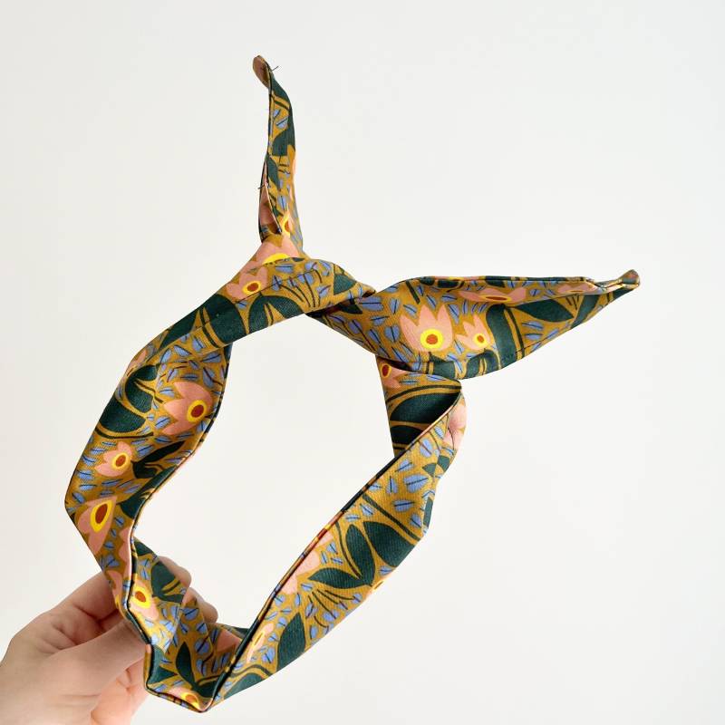 Tulpen Print Baumwolldraht Stirnband Breite Knoten Haar Wickeln von MustardMonday